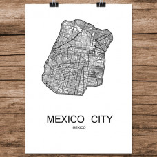Mexico City - Minimalist Bykart - Hvit