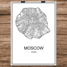 Moscow - Moskva - Minimalist Bykart - Hvit